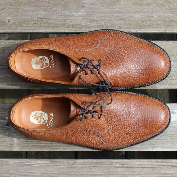 NOS Vintage the McHale Shoe Pebbled Brown Leather Derby, 7 EEE, Made in Canada - Picture 9 of 14